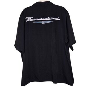 Vintage Thunderbird Black Camp Shirt XXL Short Sleeve Retro Classic  ‎ Cars